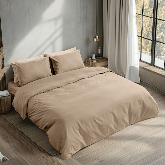Beauty Home 1230 Ημίδιπλο 125x200+35εκ. με Λάστιχο Μπεζ