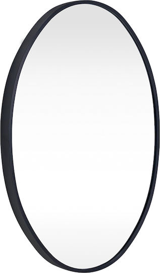 Pakketo Nelia Wandspiegel mit Schwarzem Aluminium Rahmenmaterial Durchmesser 40cm
