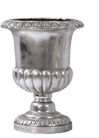 Zaros Zaros Dekorative Vase aus Polyurethan Silber 24,5x24,5xH33cm