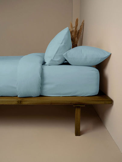 Sunshine Cotton Feelings 120 Σεντόνι Μονό 165x270εκ. Sky Blue
