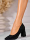 Suede Heels with High Heel Black