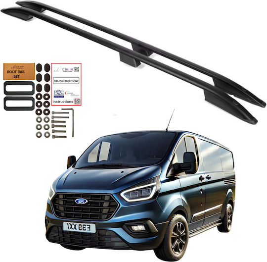 Dachreling Ford Transit Custom Lang Von 2012 Bis 2023 Schwarze Farbe