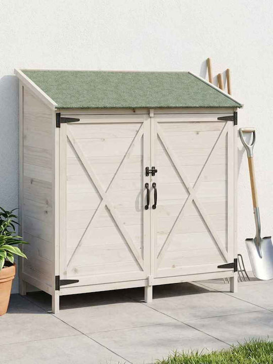 Wooden Garden Shed White L1.06xW0.56xH1.135m