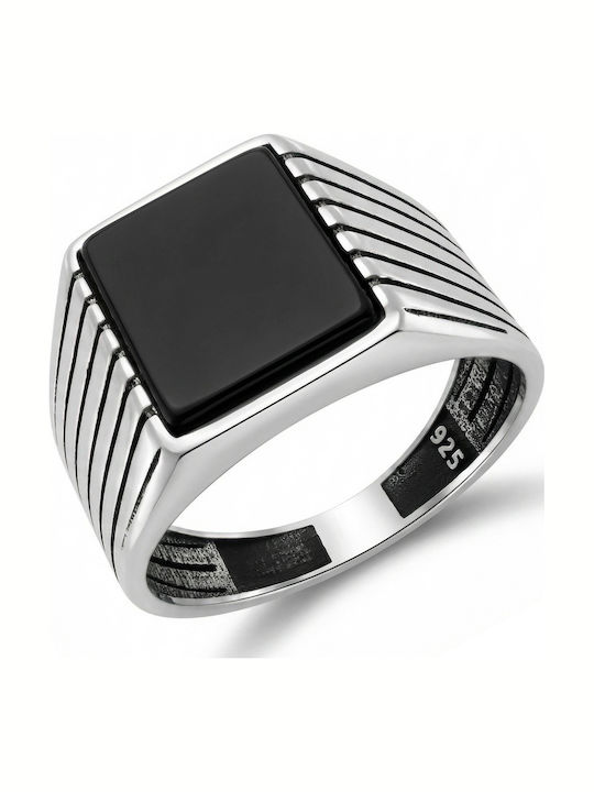 Kiriakos Gofas Men's Ring with Zircon Silver