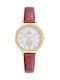 GO Mademoiselle Womens Battery Watch With Burgundy Leather Strap