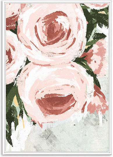 Wandkunst In Segeltuch Romantische Blumen M.d.f Rahmen 60x90cm