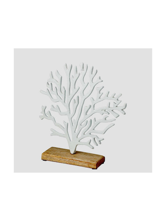 Coral Wooden Base White Color 27cm