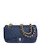 Leather Women's Blue Shoulder Bag