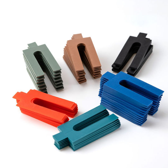 Distanțiere Din Plastic Relaxdays Set 144 Bucăți Albastre Verzi Portocalii 0.6x7.6x3.3 Cm