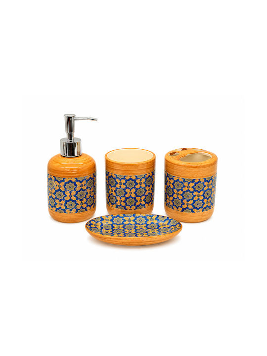 Badezimmerzubehör-Set Keramik Blau 4 Stück Badezimmerzubehör-Set Keramik Blau 4 Stück