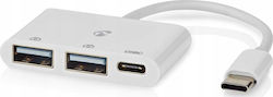 Nedis USB Hub 2 Θυρών (USB-C / USB-A) CCGB64785WT01 Nedis USB Hub 2 Θυρών (USB-C / USB-A) CCGB64785WT01