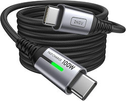 Iniu Cablu USB 2.0 Braided USB-C masculin - USB-C 100W PD Negru 2m