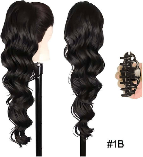 Удължение в Черен Цвят 71см Опашка Ponytail Синтетична Коса