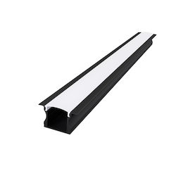 Hazel Profil de Aluminiu P115u Negru cu Acoperi...