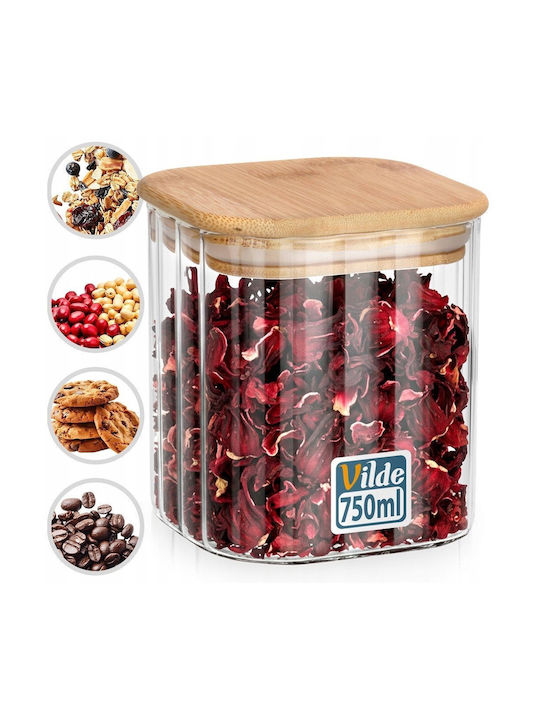 Vilde Vase Für Kaffee / Nudeln Mit Deckel Glas Transparent 750ml