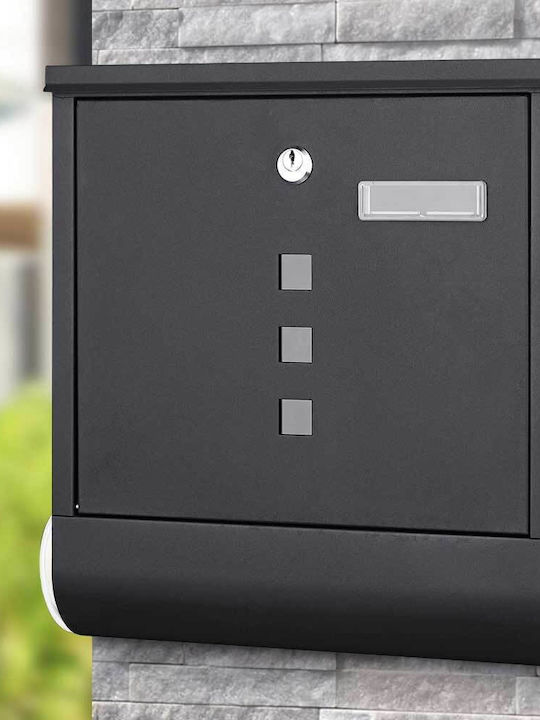 Bakaji Outdoor Mailbox Inox in Black Colour
