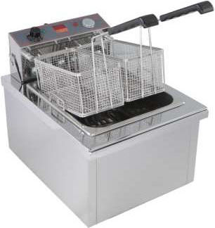 Electric Fryer Digital Timer 2 Baskets M&m Equipment F 130 Tr 13 Lt