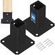Wooden Post Base Screw-on Concrete Black Steel 50x50 Mm 2pcs
