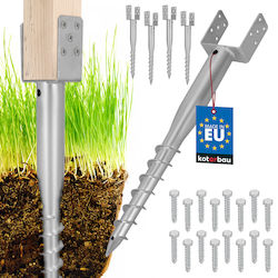 Kotarbau Bază Suport De Sol În Formă De U Pentru Garduri Și Foișoare Din Oțel 122 X 720 Mm Set 4 Bucăți