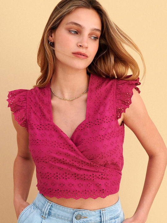 attrattivo Women's Cotton Crop Top with Lace Pi...