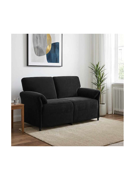 Двуместен Диван Кадифен Черен 158x83x95см