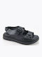 Leather Women's Flat Sandals Black