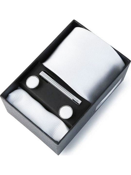 Martin & Co Set Of Men's Synthetic Tie In White Colour