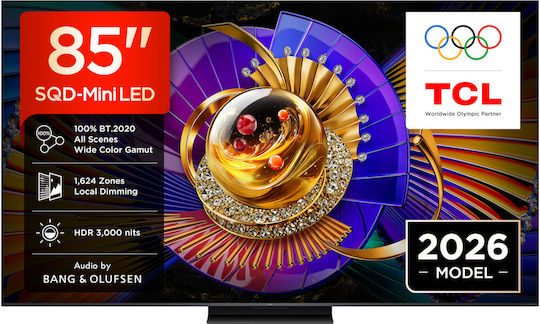 TCL Smart Τηλεόραση 85" 4K UHD SQD-Mini LED C7L HDR (2026) 85C7L
