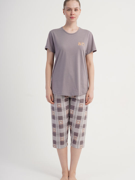 Vienetta Secret Summer Women's Grey Pyjama Set Vienetta Secret Summer Women's Grey Pyjama Set