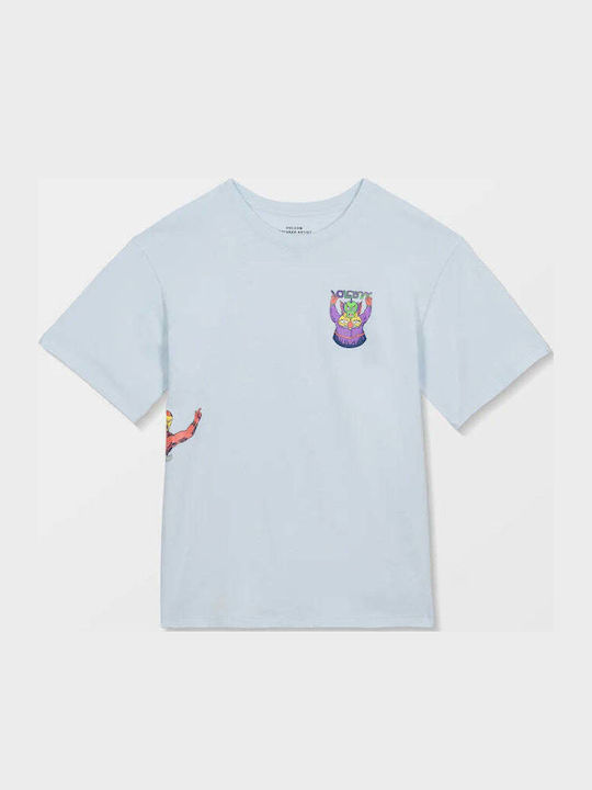 Kids T-shirt Light Blue Acid Ben Sanair 1