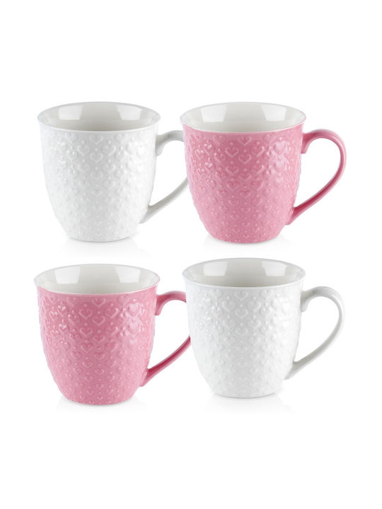 Orion Keramiktasse Rosa 580ml 4 Stück