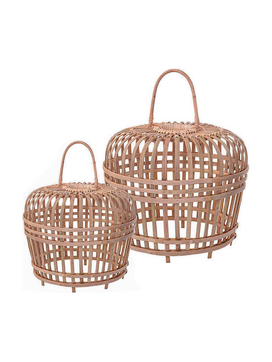 Set/2 Lampenschirme Bamboo Deckenleuchte in Käfigform 35/48cm
