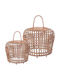 Set/2 Lampenschirme Bamboo Deckenleuchte in Käfigform 35/48cm