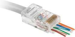 Set 100 Prize RJ45 8p8c Pass-through Cat5e Conectori Cablu UTP Conector Rețea Contacte Placate Cu Aur