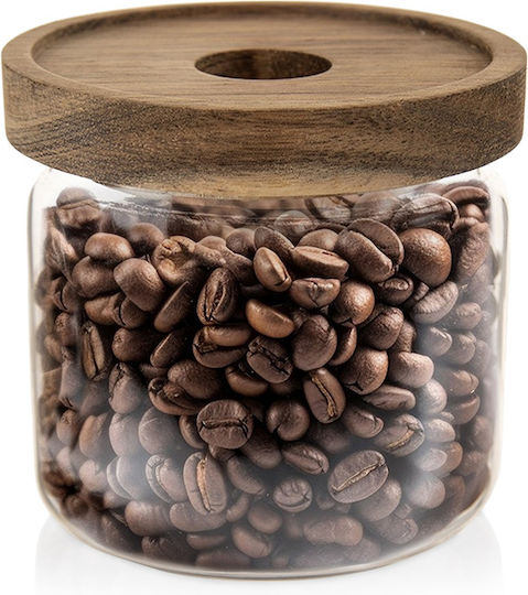 Orion Vase for Brown Coffee Pasta with Lid Glass Brown 500ml