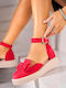 Pantofi Balerini Pentru Femei De Catifea În Culoare Fuchsia