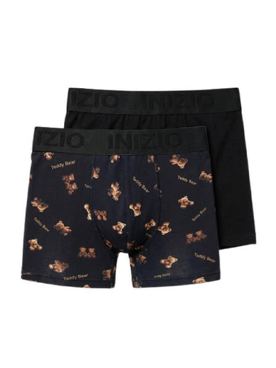Inizio Men's Boxers Black/Brown 2Pack