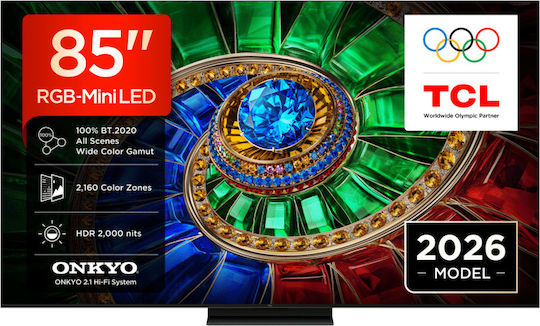 TCL Smart Τηλεόραση 85" 4K UHD RGB-Mini LED RM7L HDR (2026) 85RM7L