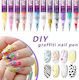 Kit Artă Unghii Flippy Set 12 Marcatoare Unghii Acrilice Vârf Ultra Fin 0,5 Mm 13 X 10 Cm Multicolor