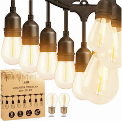 Led Solution Luminiță Garland LED Etanșă 20m cu 20 Becuri
