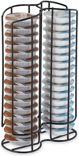 Relaxdays Kaffeekapselständer 32 Tassimo Kapseln Metall 29x18x8,5cm Schwarz