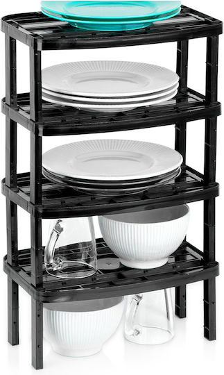 Vilde Rack de Vase de Cabinet din Plastic în Culoare Neagră 22x31x14.5cm 4 Bucăți Vilde Rack de Vase de Cabinet din Plastic în Culoare Neagră 22x31x14.5cm 4 Bucăți