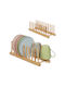 Relaxdays Suport Pentru Farfurii De Dulap Din Lemn 12x40x12,5 Cm Maro