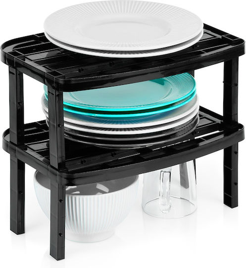 Vilde Rack de Vase de Cabinet din Plastic în Culoare Neagră 22x31x13.5cm 2 Bucăți Vilde Rack de Vase de Cabinet din Plastic în Culoare Neagră 22x31x13.5cm 2 Bucăți