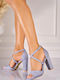 Suede Damen Sandalen Blau