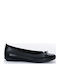 Leder Damen Ballerinas Schwarze