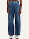 Men's Jeans Pants with Loose Fit Medium Blue
