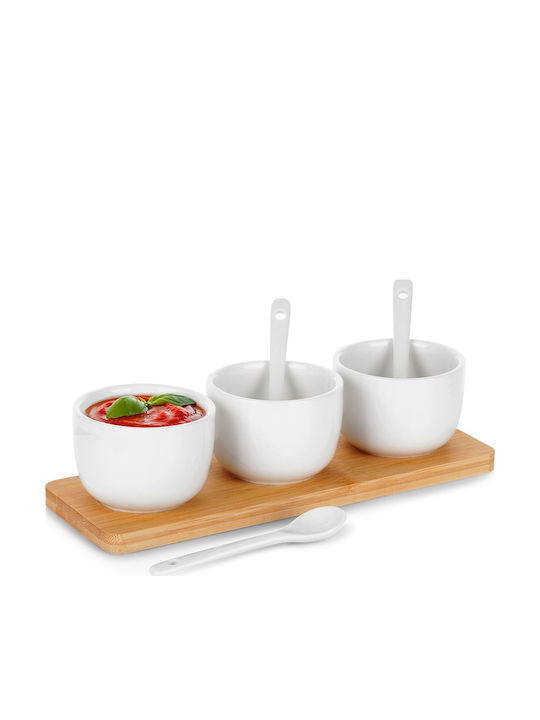 Vilde Keramik Dessert Turm Ständer 3 Schlitze mit Basis Weiße P21.5xM6.5xH5.5cm 7 Stück