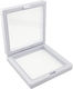 Set 12 Boxe Martisoare Broschen Flippy 3D Display Weißes Modell 8,5 x 8,5 cm Doppelter Kunststoffrahmen Elastisches Transparentfolie Verschlusssystem