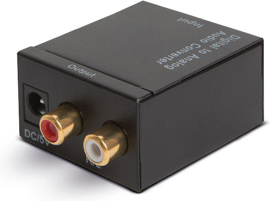 Digital To Analog Audio Converter Toslink S-pdif To 2×rca Stereo Dac Usb Power
